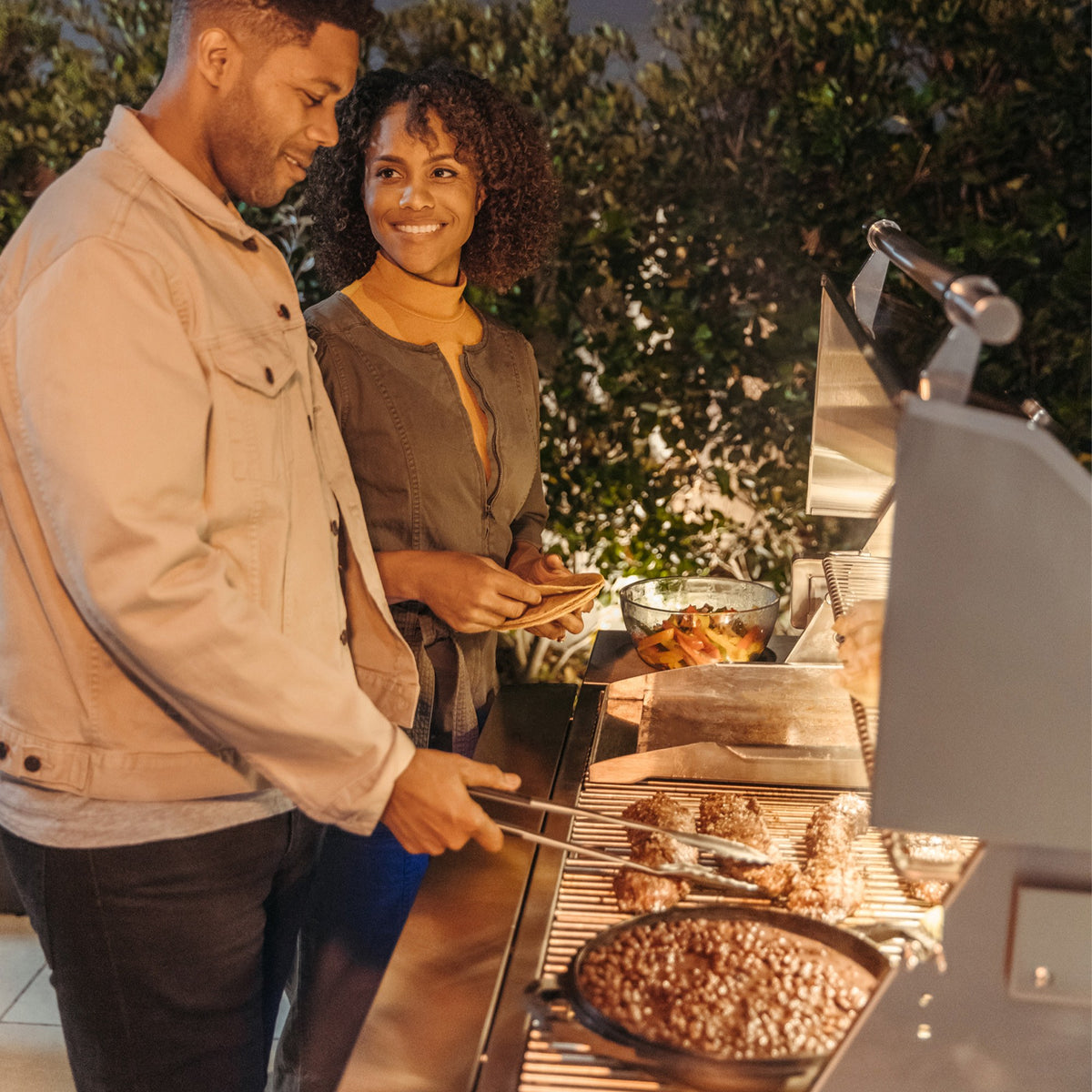 American Made Grills Estate Built-In Gas Grill – grilling in an outdoor kitchen