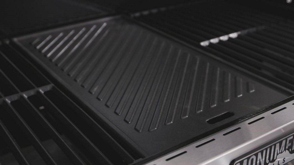 Monument Grills cast iron griddle in use