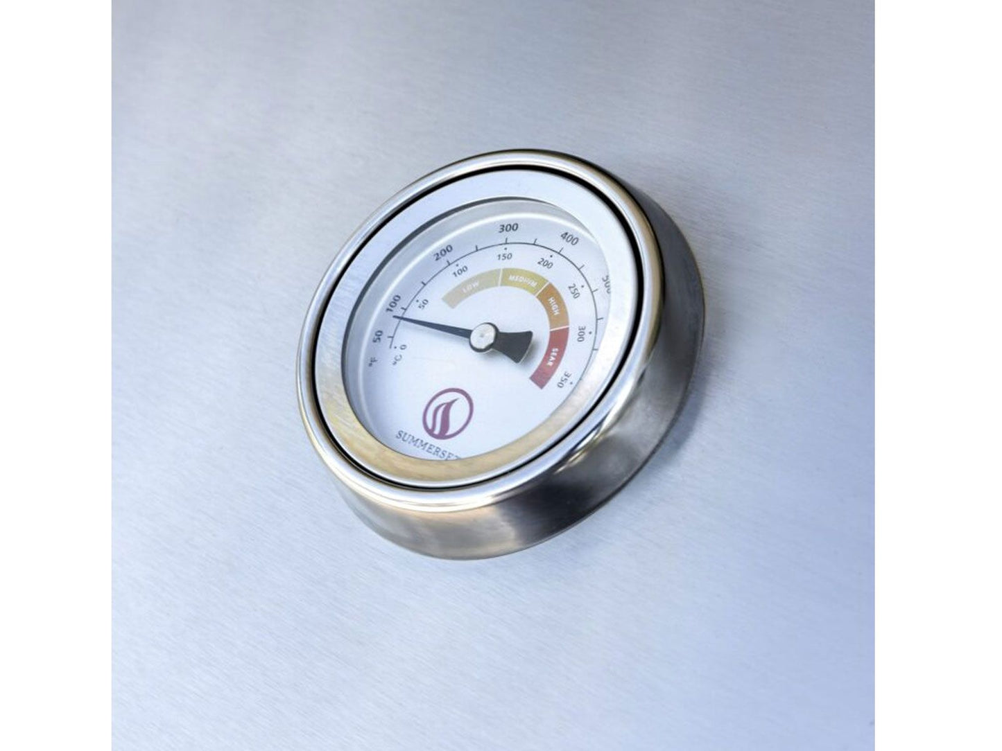 Built-in temperature gauge on a Summerset TRL Pro gas grill