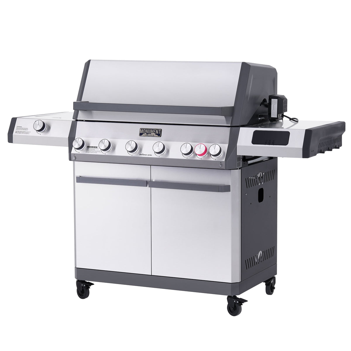 Monument Grills Eminence 605 gas grill, angled view