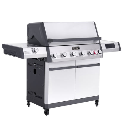 Monument Grills Eminence 605 gas grill, side angle view