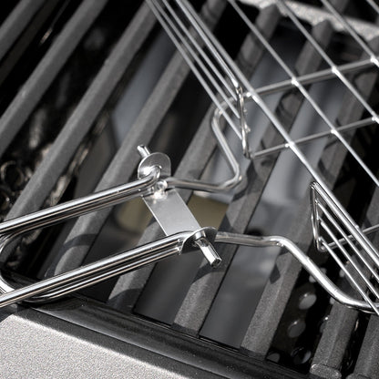 Monument Grills stainless steel grill basket in use