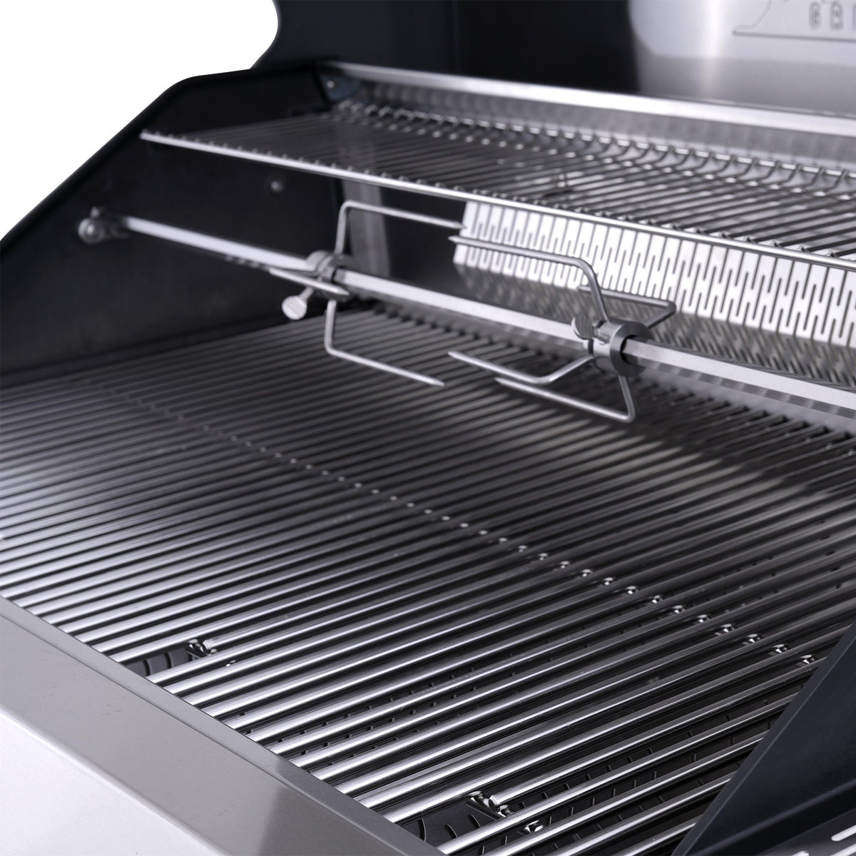 Monument Grills Eminence 605 gas grill, rotisserie over stainless steel grates