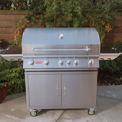 Bull Brahma freestanding gas grill in an outdoor patio setting