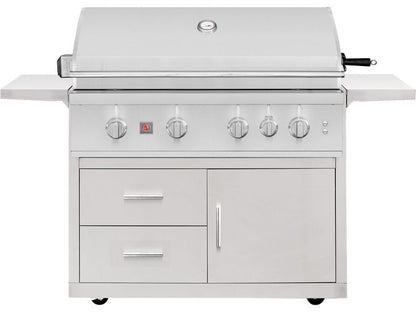 Summerset TRL Pro 40-inch freestanding gas grill on a stainless steel deluxe cart