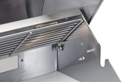 Retract-A-Rack warming rack inside the Broilmaster G-Series Elite grill
