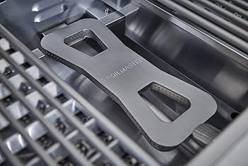 Stainless steel burner-zone component inside the Broilmaster G-Series Elite grill