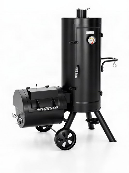 Alpha Joy Vertical Charcoal Grill with Offset Smoker 961 Square Inches Extra Large BBQ