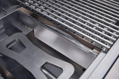 Stainless steel cooking grids and burner-zone components in the Broilmaster G-Series grill