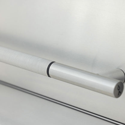 Spring-assisted grill hood with rotating knurled handle
