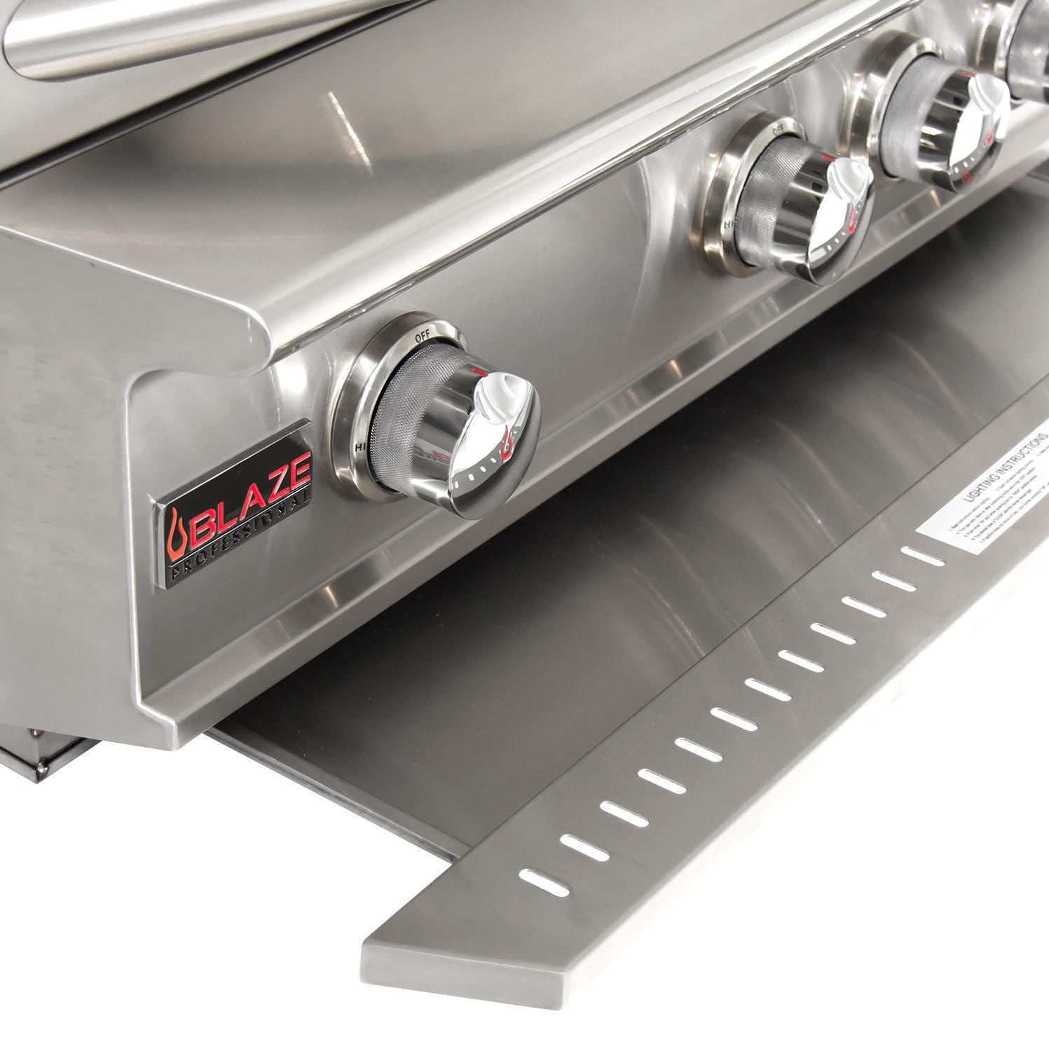 Full-width removable drip tray on Blaze Professional LUX gas grill