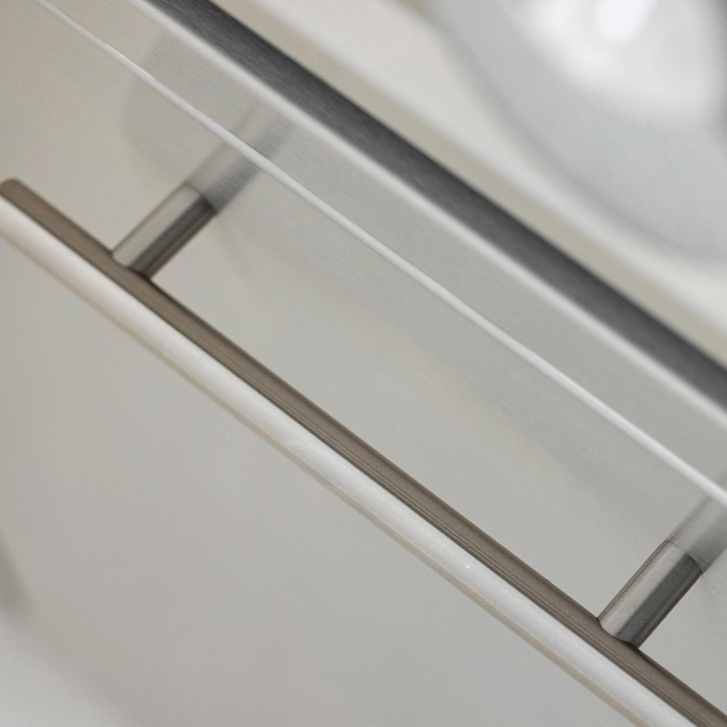 Modern stainless steel handle on the Blaze LTE PRO griddle cart