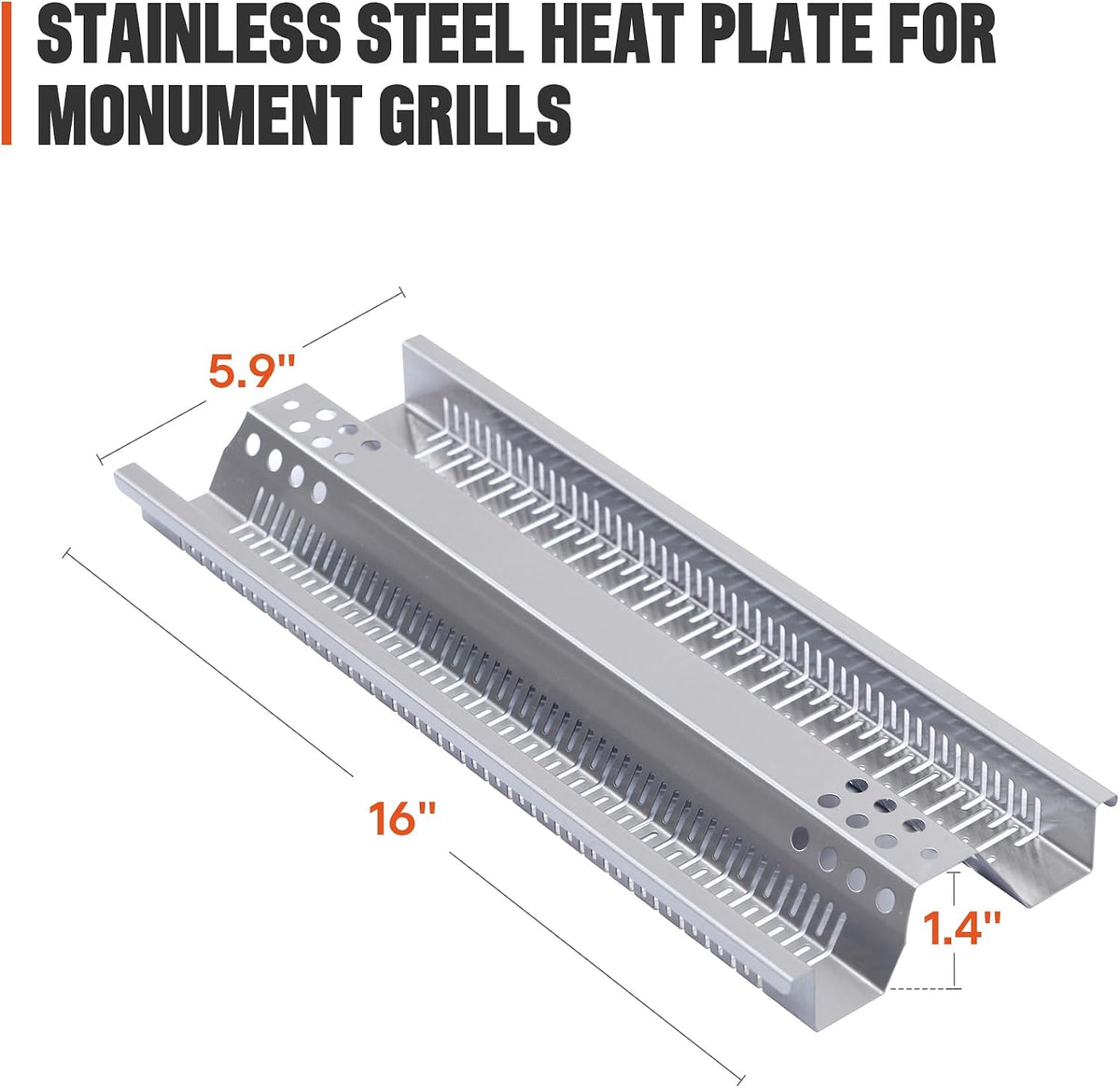 Monument Grills A119 flame tamer size diagram