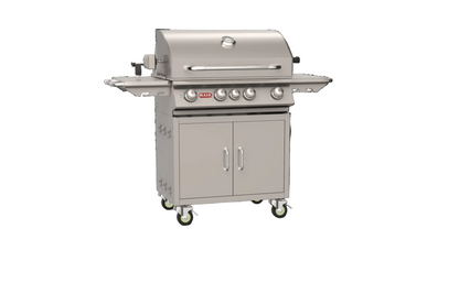 Bull Angus 30-inch freestanding gas grill with hood closed