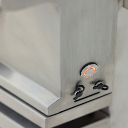 Illuminated control button and dual meat-probe ports