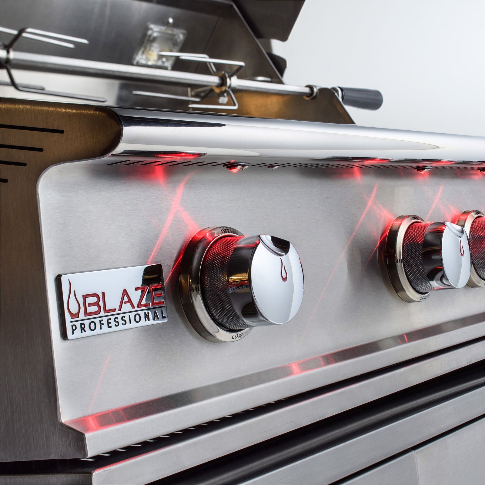 Blaze Professional LUX illuminated control knobs and rotisserie controls