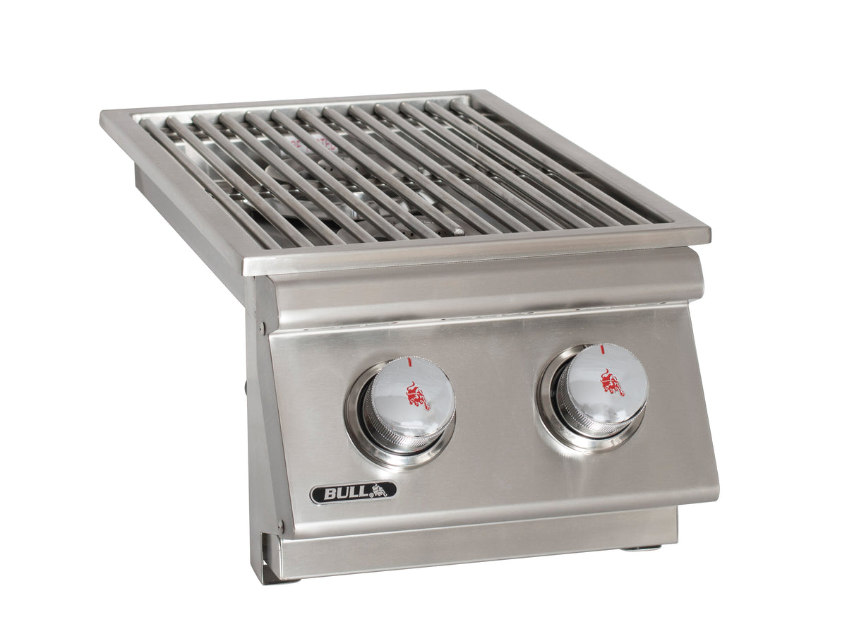 Bull double built-in side burner — open-burner product view