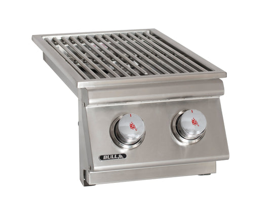 Bull double built-in side burner — open-burner product view