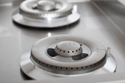 Bull double built-in side burner — stainless steel cooking grate detail