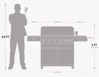 Monument Grills Eminence 605 size diagram
