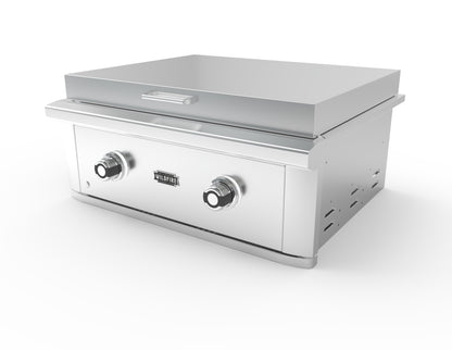 Wildfire Ranch Pro 30-inch griddle in 304 stainless steel, angled view