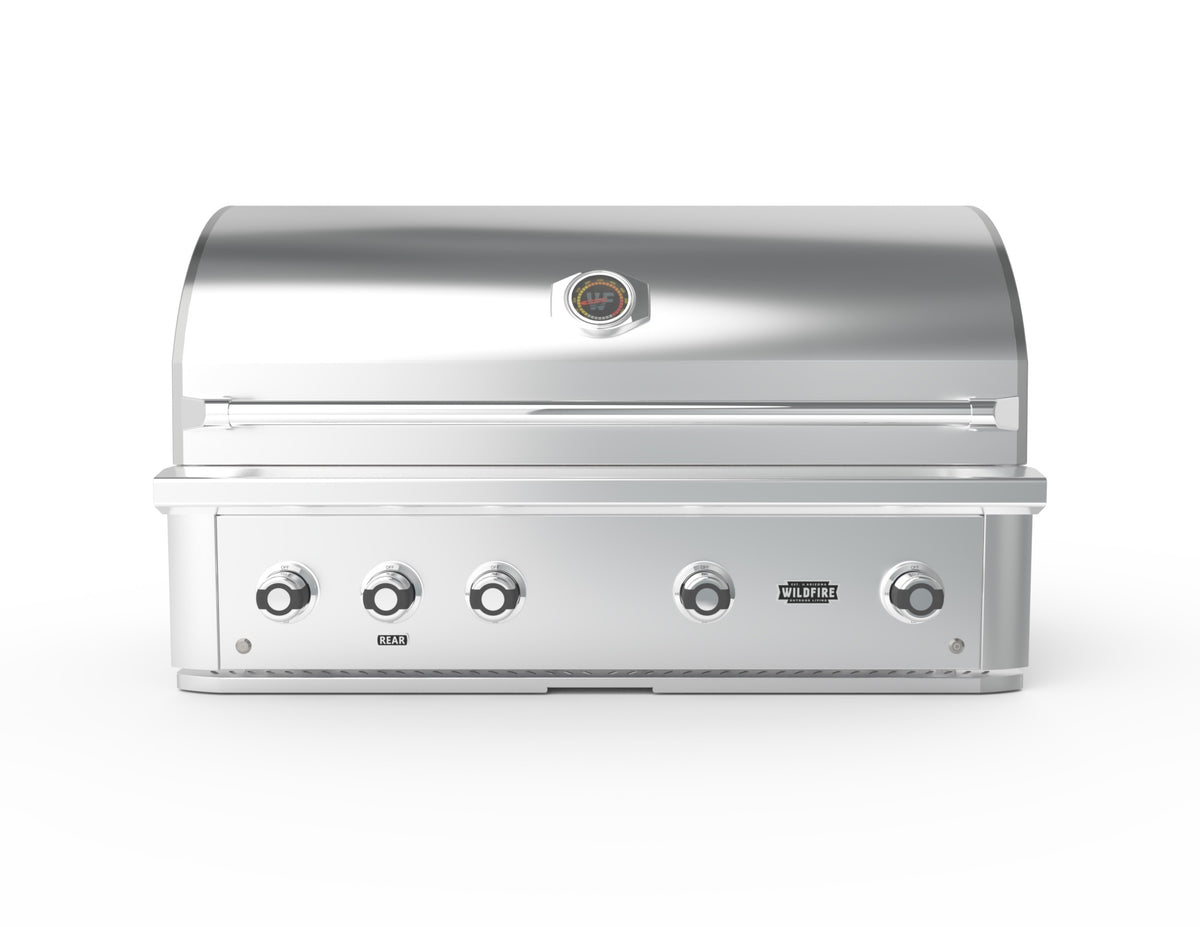 Wildfire Ranch Pro 42-Inch Built-In Gas Grill in Stainless Steel, front view