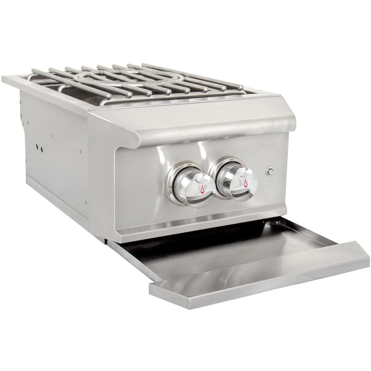 Blaze Professional LUX built-in power burner — illuminated control knob detail