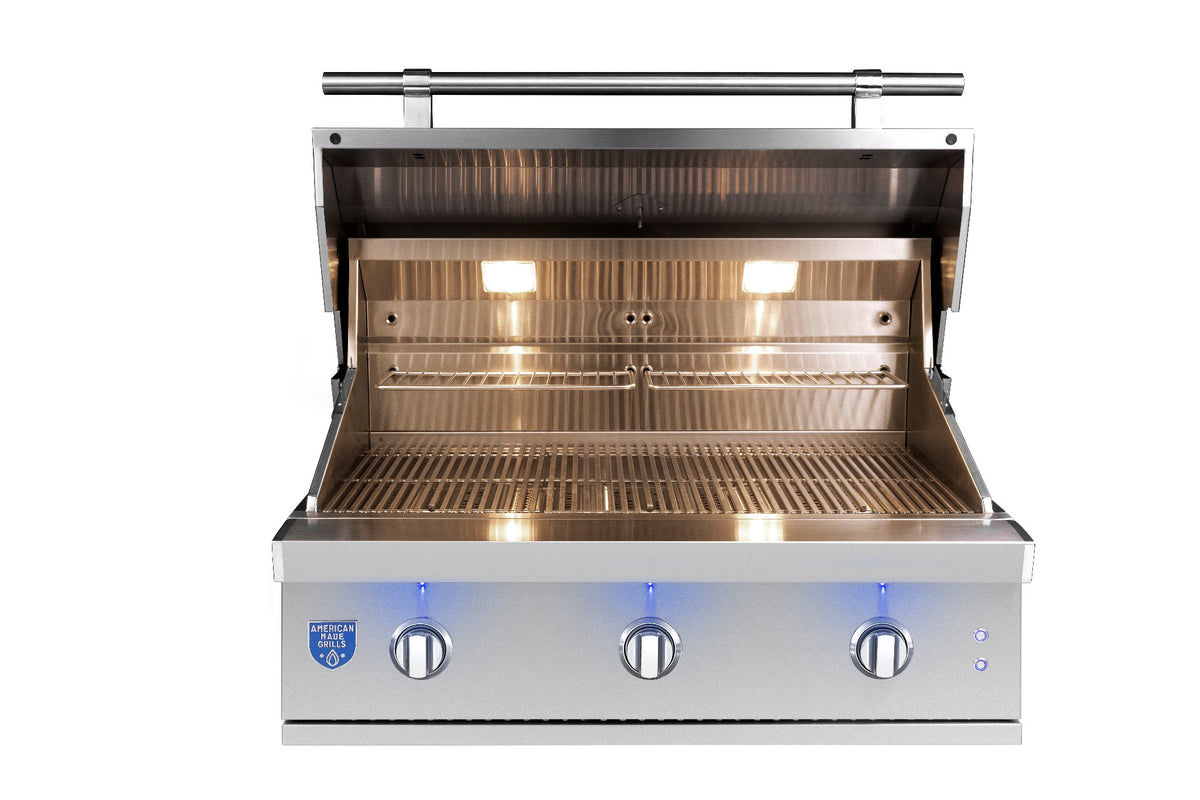 American Made Grills Atlas 36-Inch Built-In Gas Grill – open