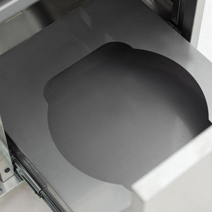 Pull-out propane-tank shelf inside the Blaze LTE PRO griddle cart