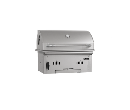 Bull Bison built-in charcoal grill right side view