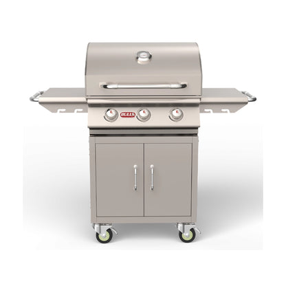Bull 24-inch pedestal cart bottom with Steer grill, front view