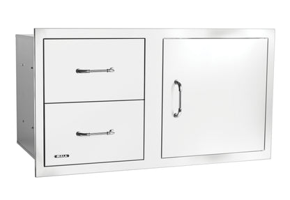 Bull 30-inch door/drawer combo with reveal, left angled view