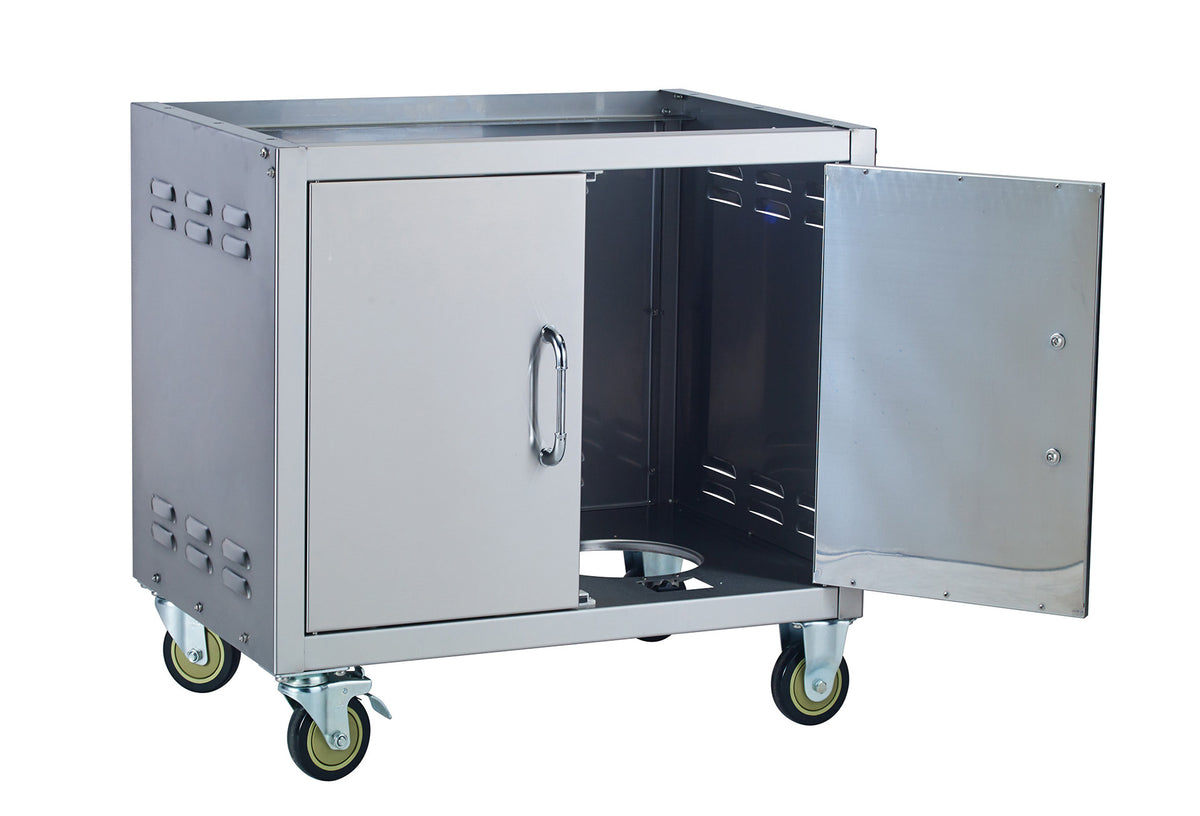 Bull 30-inch pedestal cart bottom with one door open