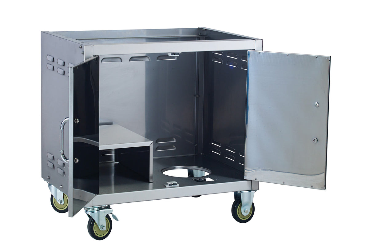 Bull 30-inch pedestal cart bottom with both doors open
