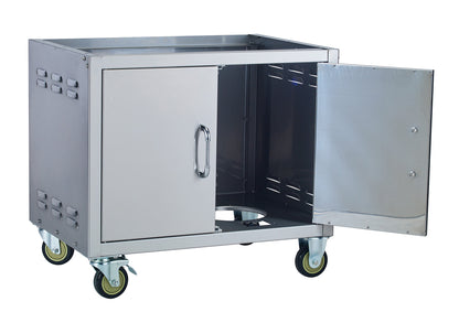 Bull 38-inch pedestal cart bottom with one door open