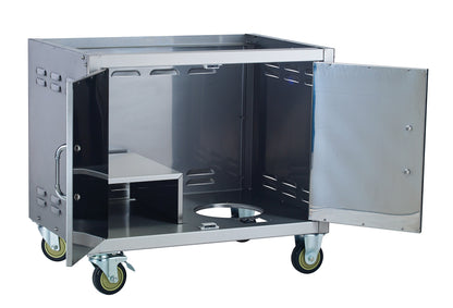 Bull 38-inch pedestal cart bottom with both doors open