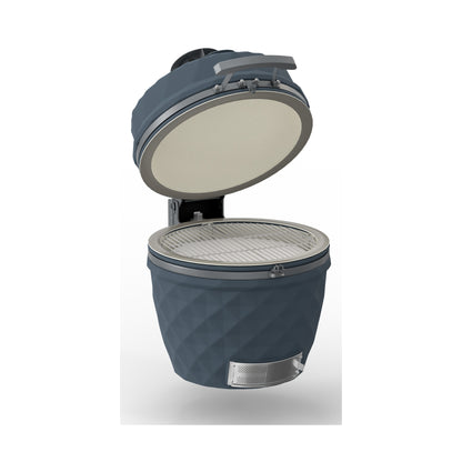 Bull Blackhorn 24-inch ceramic kamado grill head, lid open