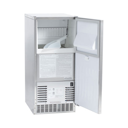 Bull 15-inch outdoor rated ice maker, door open