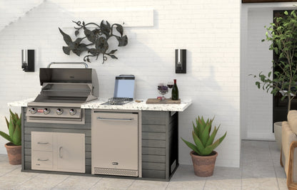 Bull ODK Timber Tough outdoor kitchen island on a patio