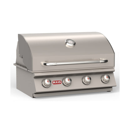 Bull Outlaw 30-inch built-in gas grill, lid closed, right angle