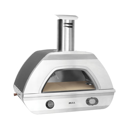 Bull dual fuel countertop pizza oven, left angle