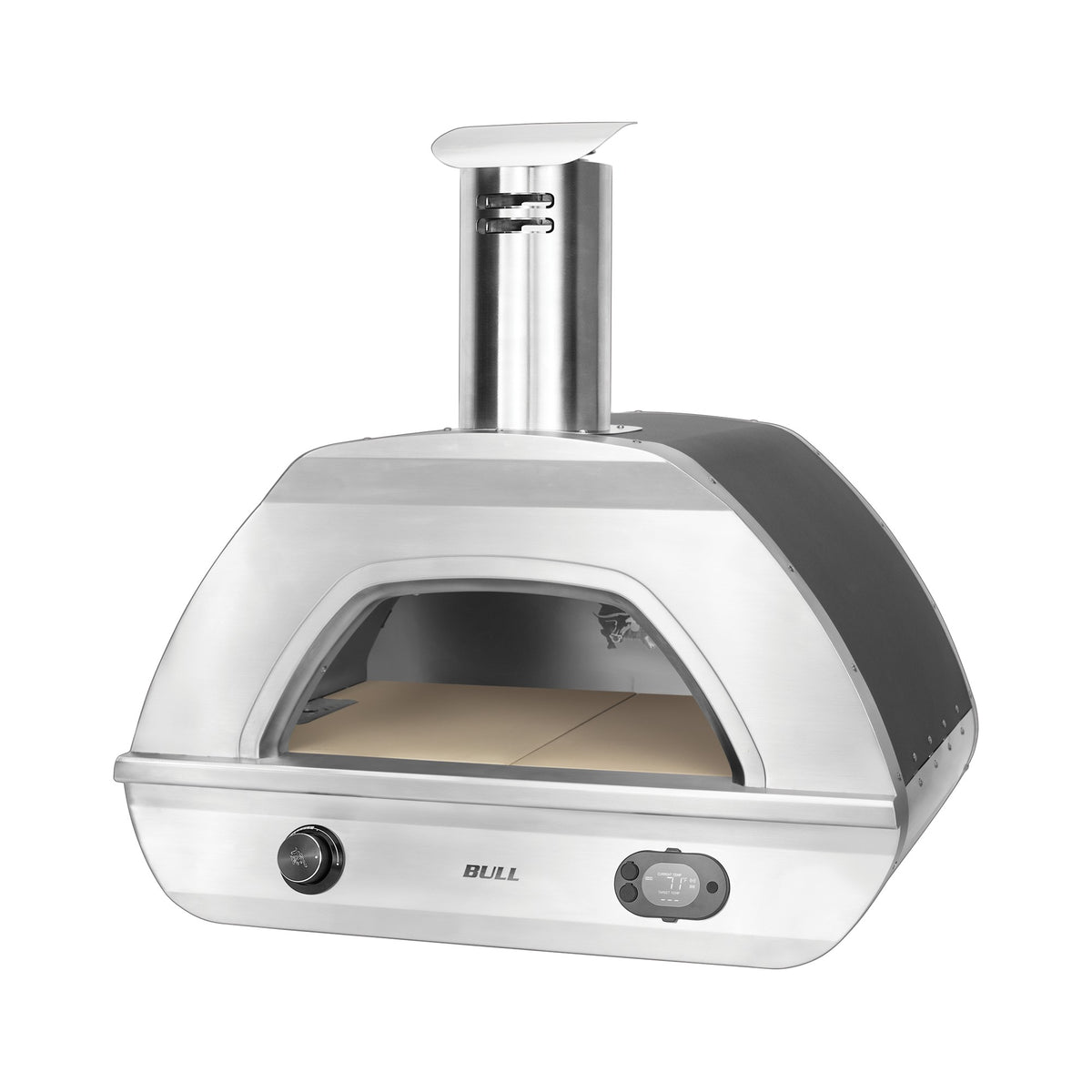 Bull dual fuel countertop pizza oven, right angle