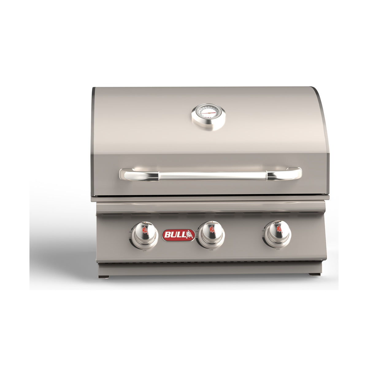 Bull Steer 24-inch built-in gas grill, lid closed, front view