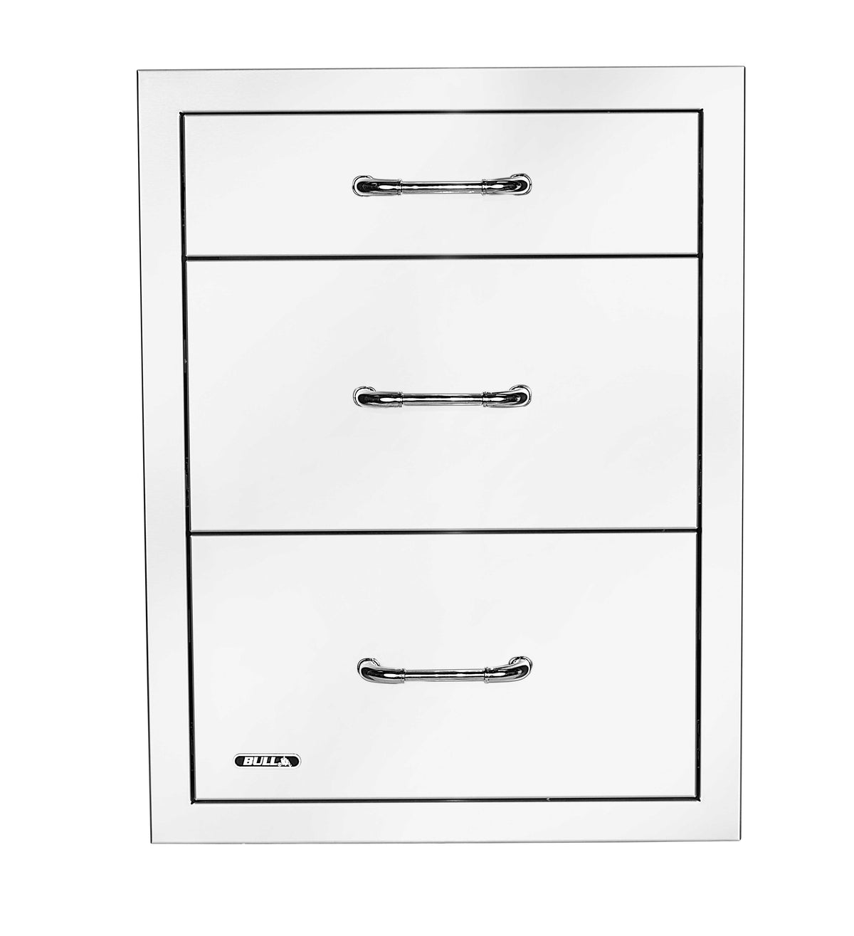 Bull triple drawer with reveal, front view