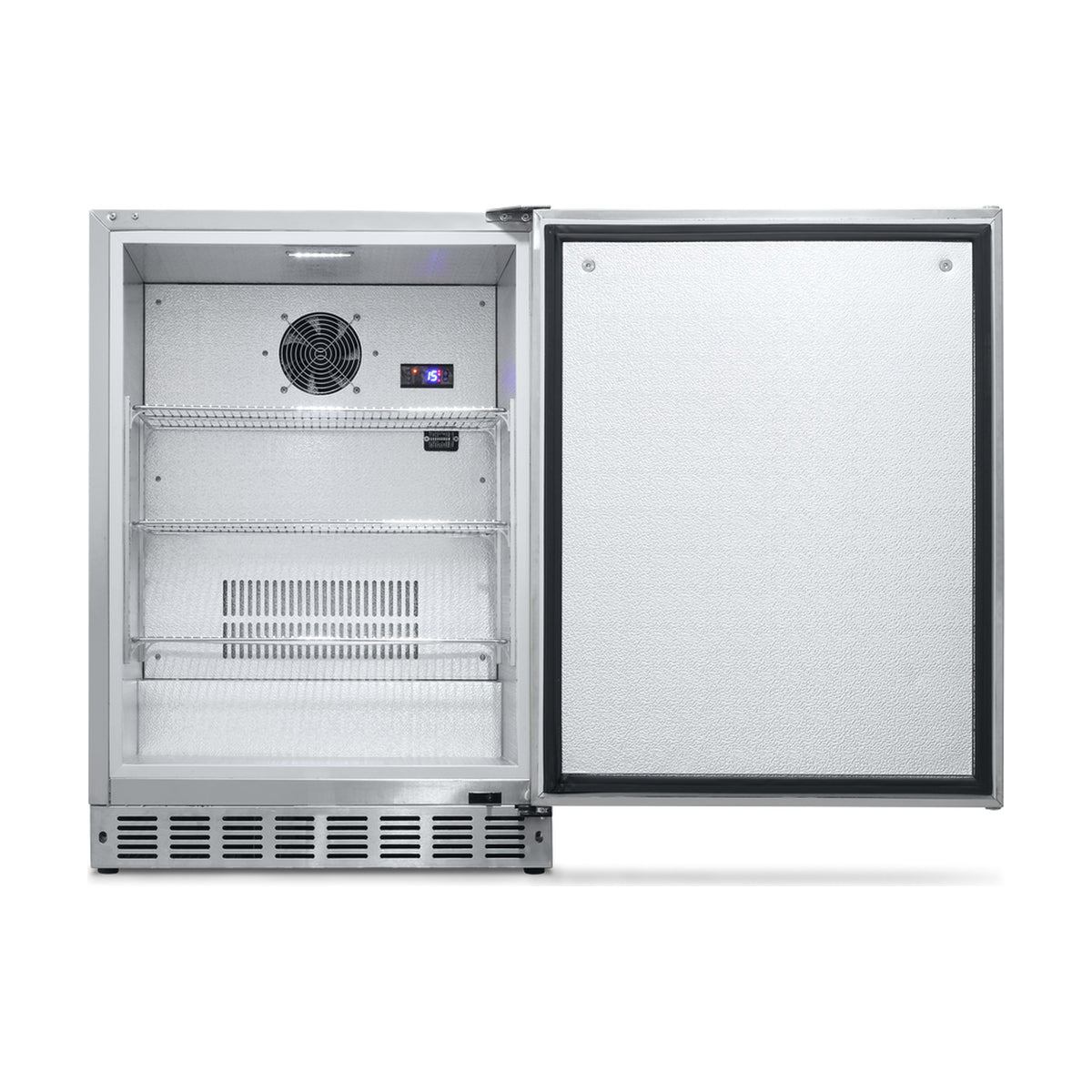 Crown Verity 24-inch outdoor refrigerator, door open