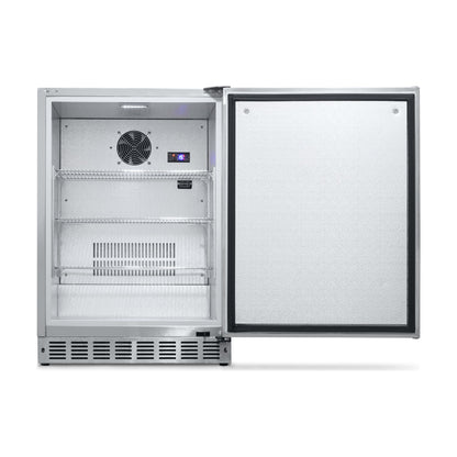 Crown Verity 24-inch outdoor refrigerator, door open