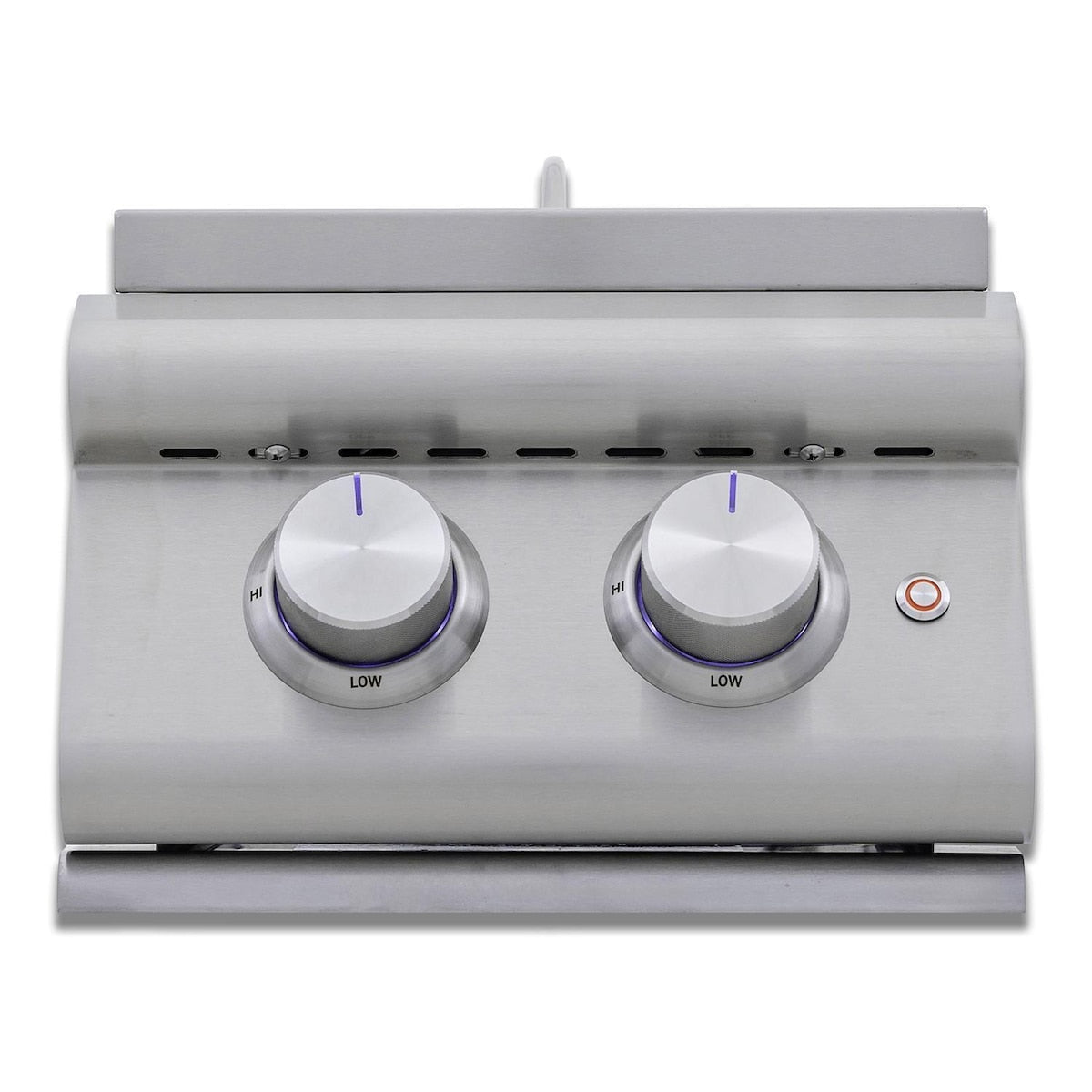 Blaze LTE+ built-in double side burner for propane — propane product view with stainless steel lid