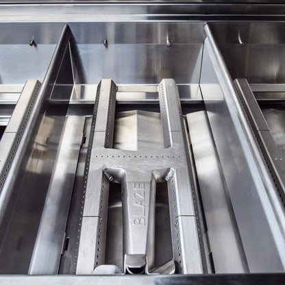 304 cast stainless steel H burner inside the Blaze Professional LUX grill