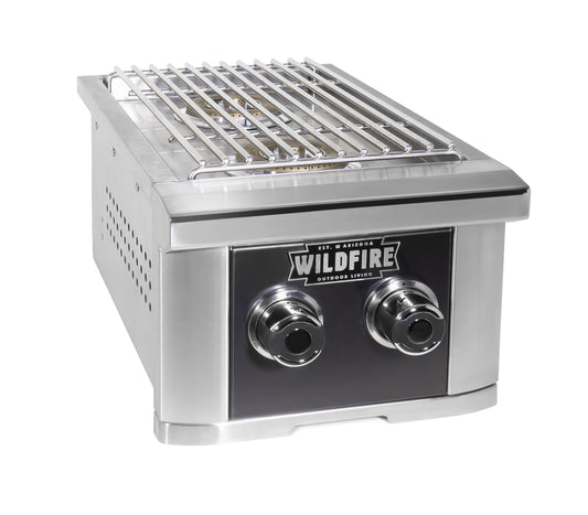 Wildfire Ranch Double Side Burner - Black Stainless Steel