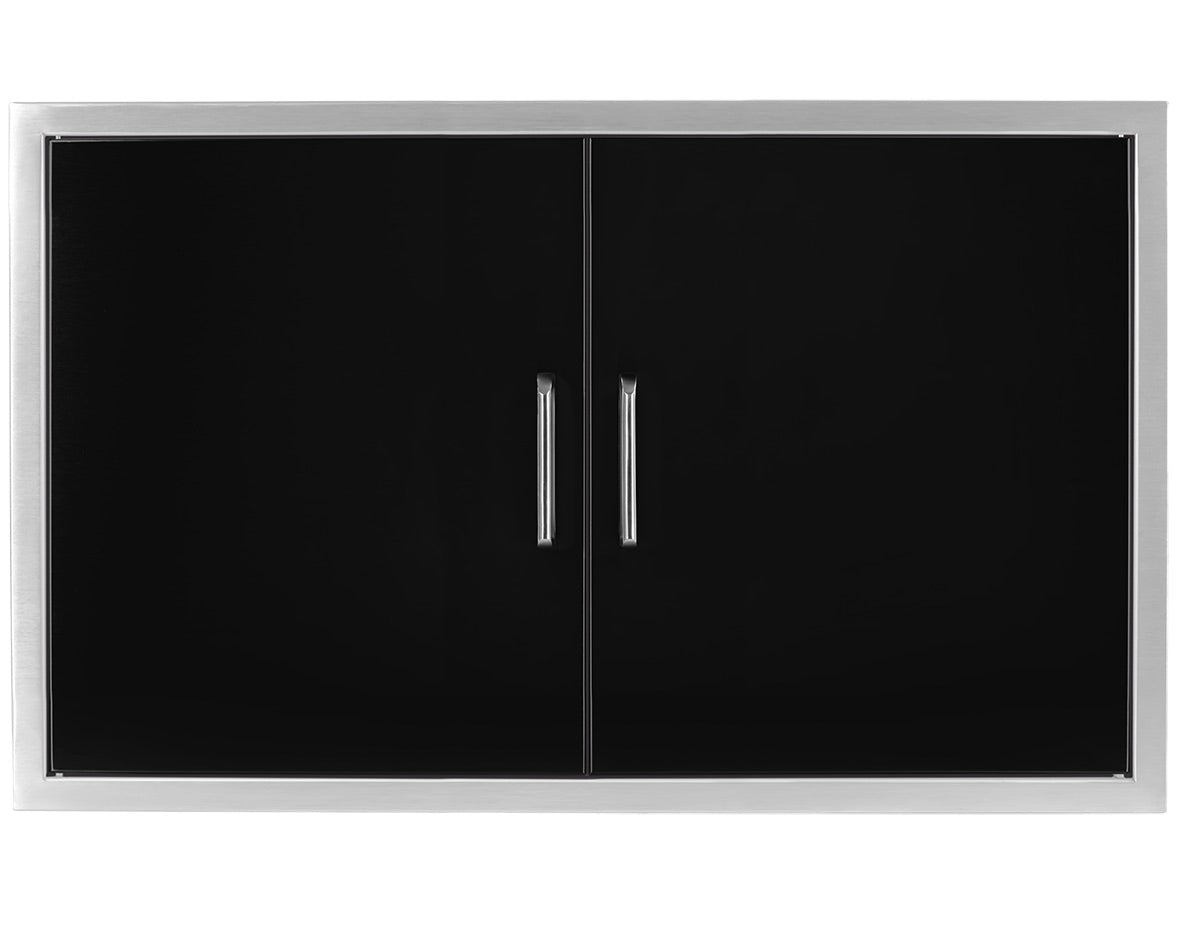 Wildfire 38-inch x 21-inch double access door in black stainless steel